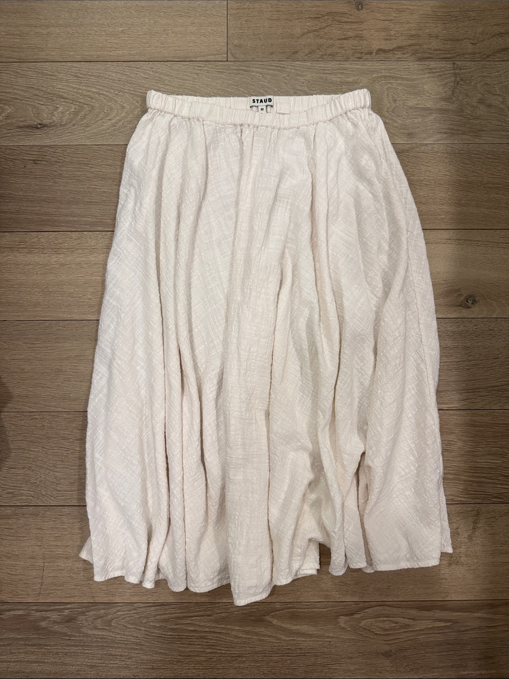 staud cream white skirt